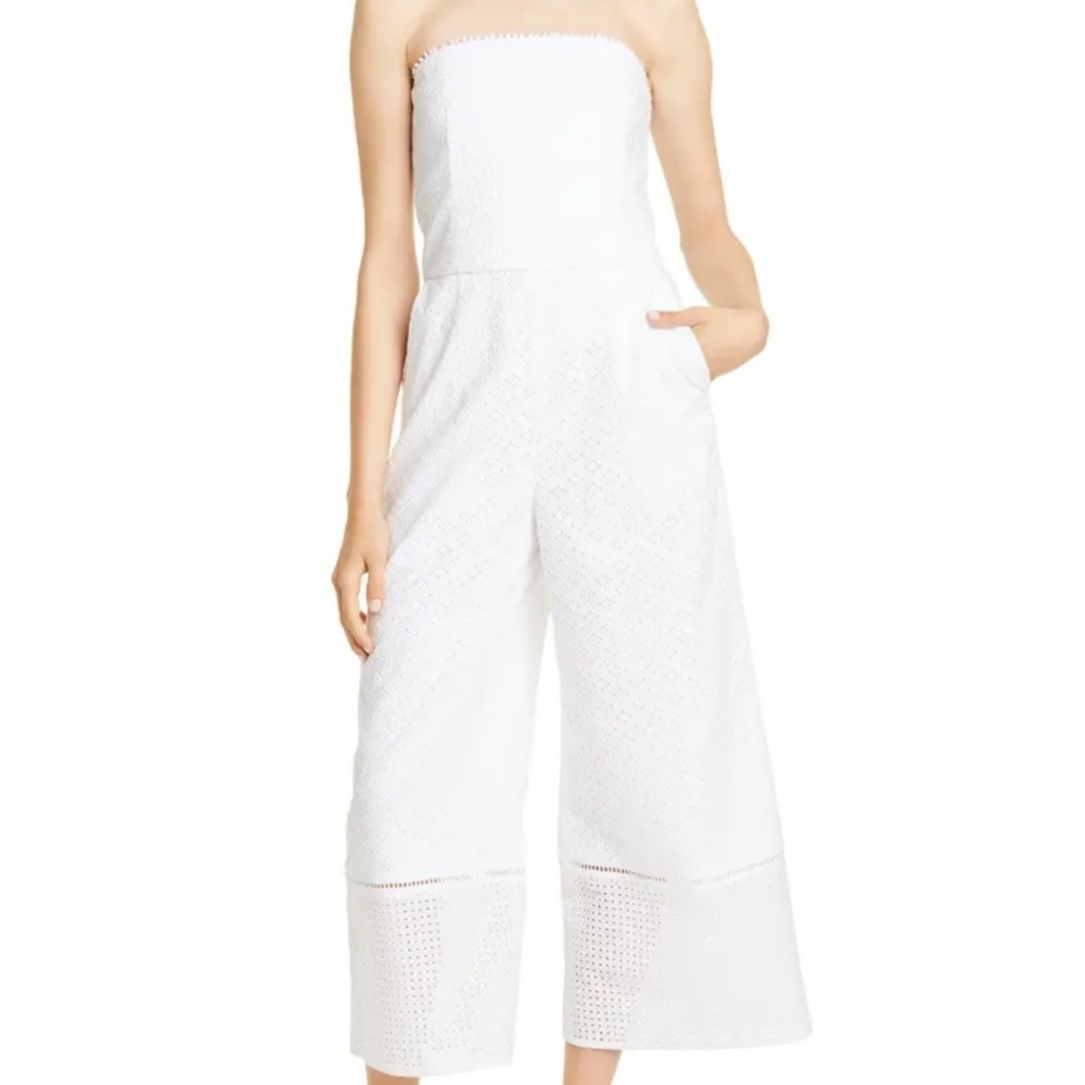Retail $289 Club Monaco white jumpsuit str… - Picture 3 of 14